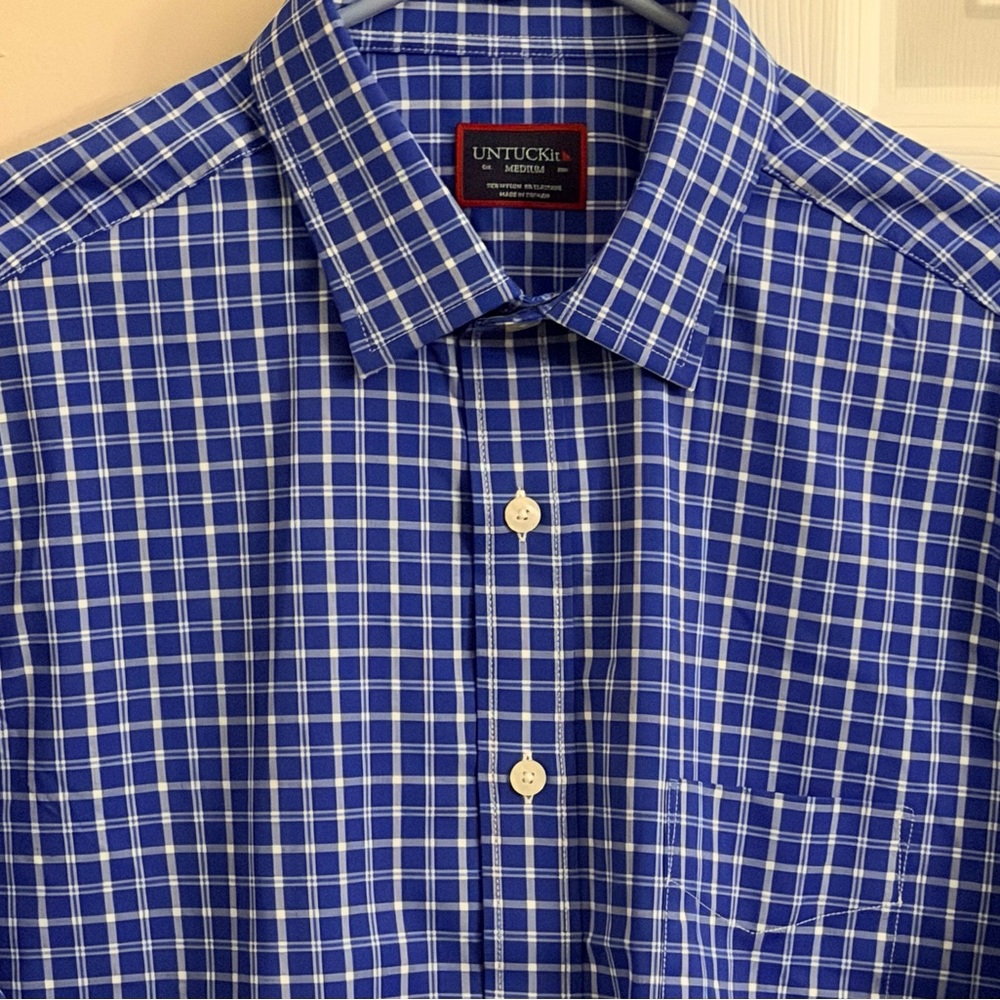 UNTUCKit Blue & White Lightweight Men’s M Long Sleeve Button Up Shirt - Picture 3 of 6